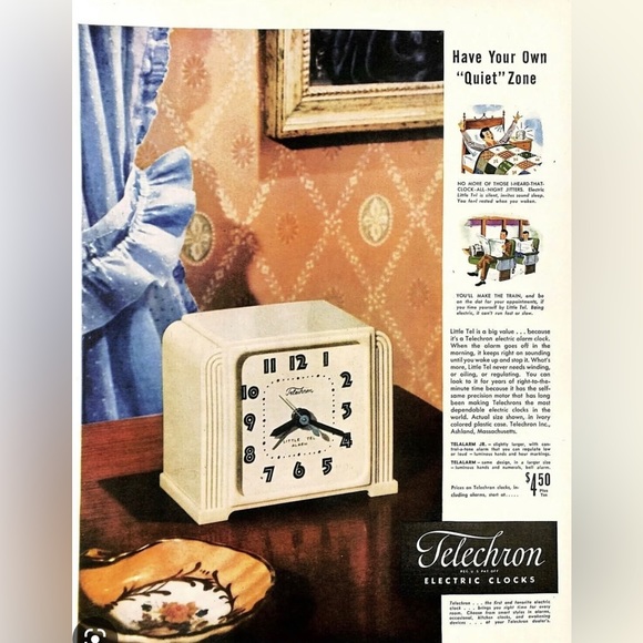 Vintage Bakelite? Telechron MCM Deco Electric Alarm Clock Powers On Alarm Works - Picture 9 of 9